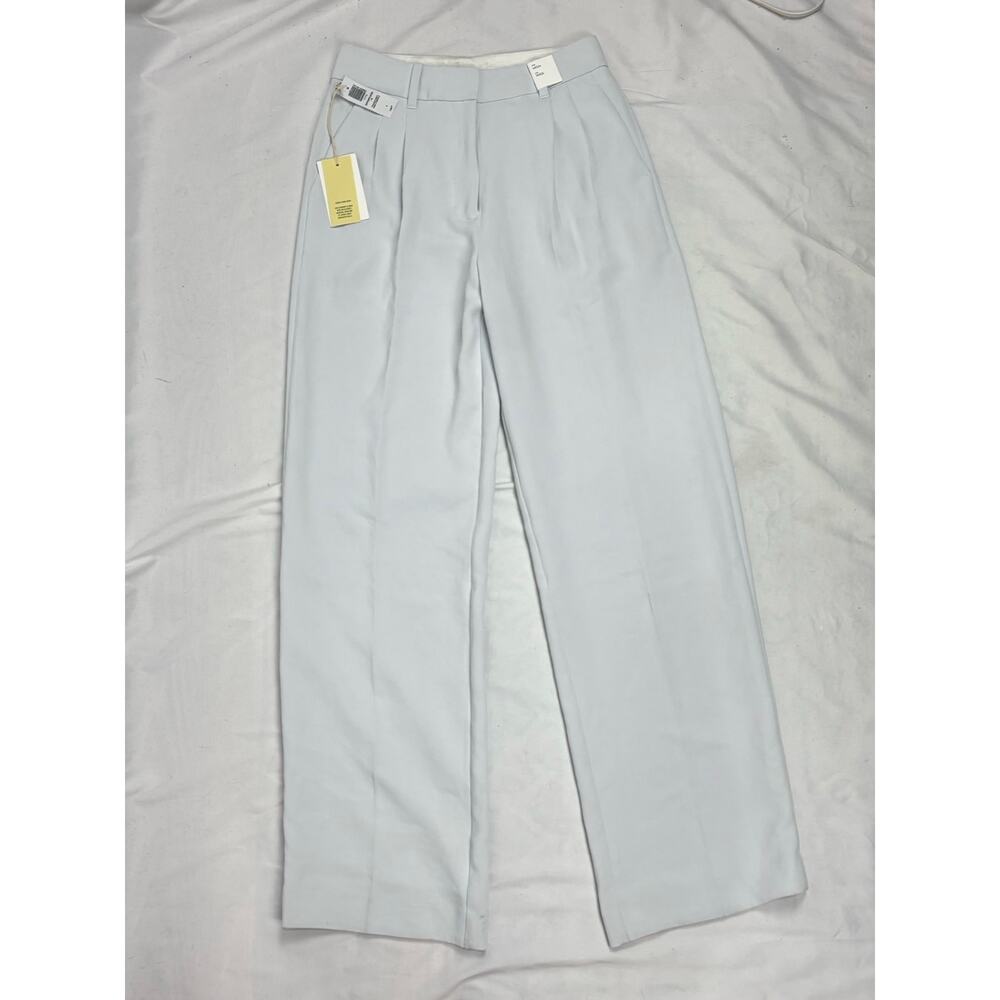 NWT Aritzia Wilfred The Effortless Pant Frozen Gray Wide Leg Trouser Size 4